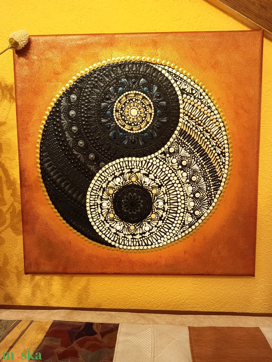 Yin és yang mandala - művészet - festmény - akril - Meska.hu