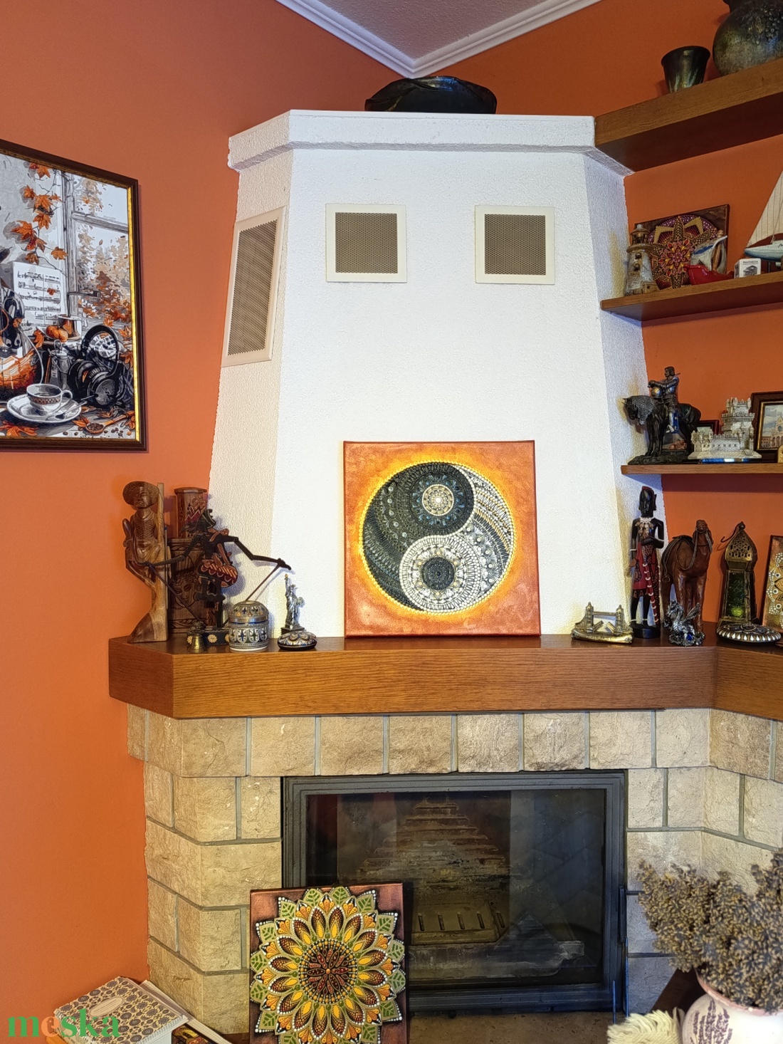 Yin és yang mandala - művészet - festmény - akril - Meska.hu