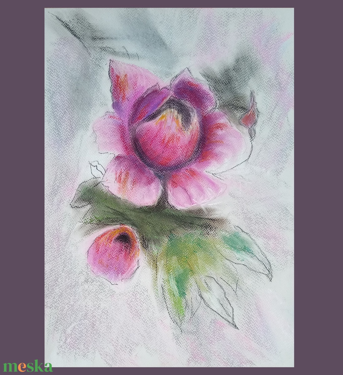 Bazsarózsa - művészet - festmény - pasztell - Meska.hu