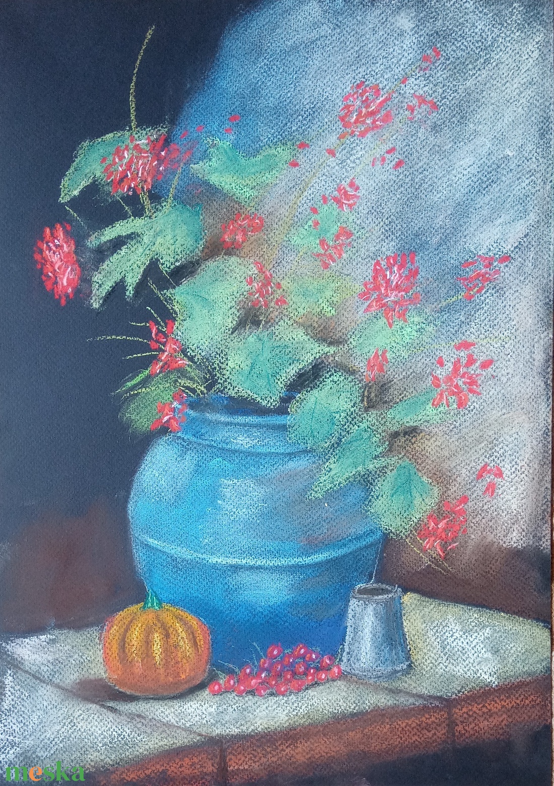 Muskátli - művészet - festmény - pasztell - Meska.hu