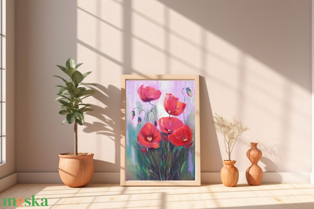 Pipacsok - művészet - festmény - pasztell - Meska.hu