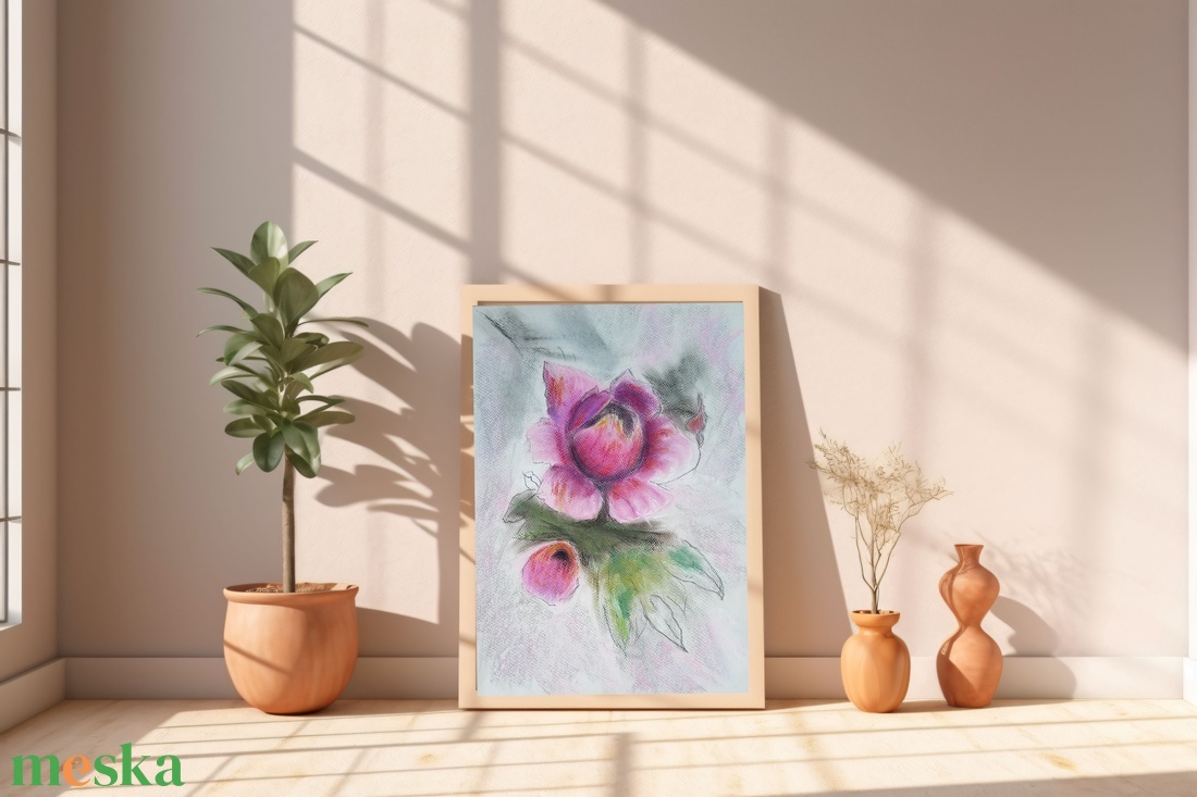 Bazsarózsa - művészet - festmény - pasztell - Meska.hu