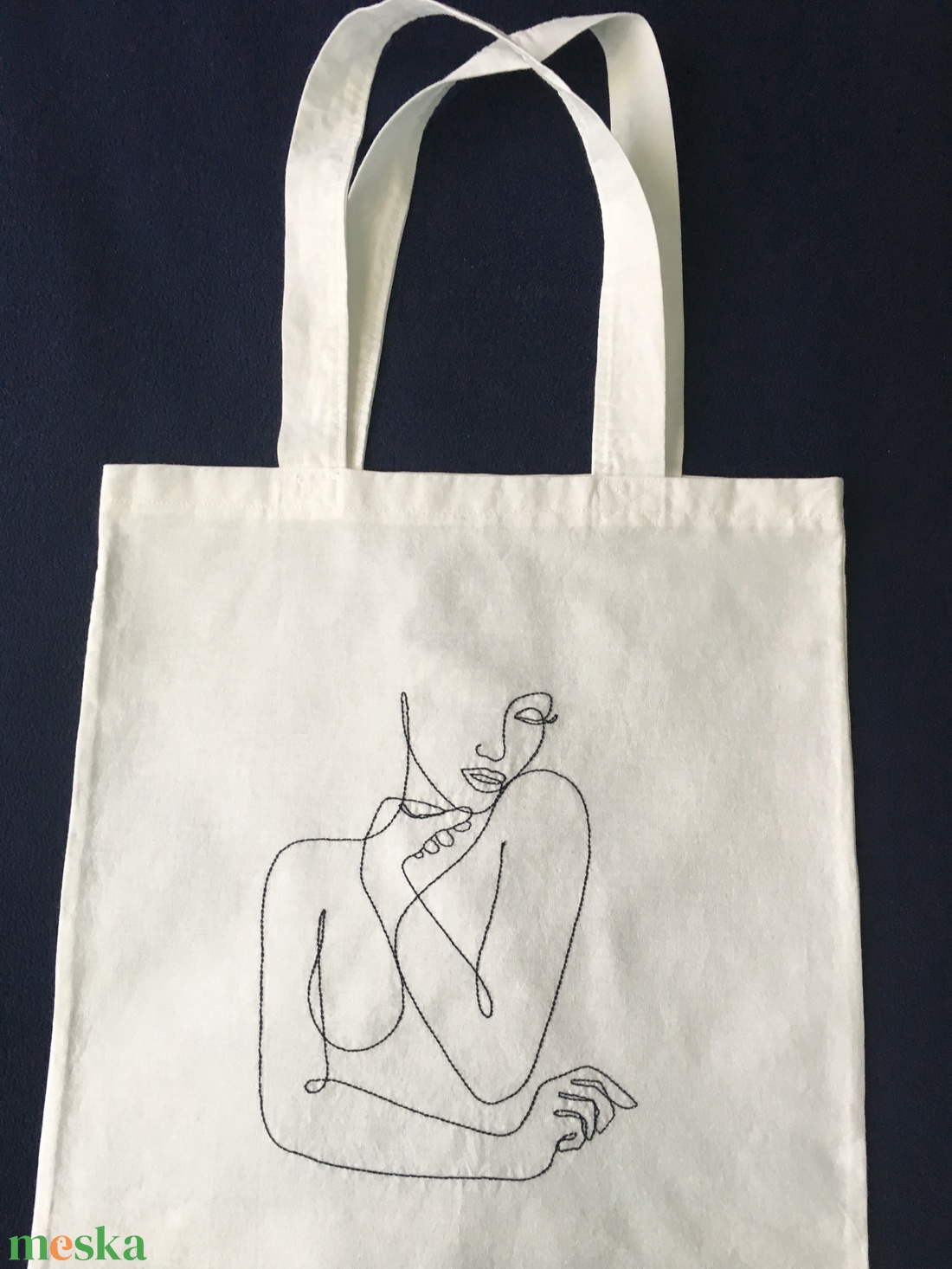 Vászontáska hímzéssel - táska & tok - bevásárlás & shopper táska - shopper, textiltáska, szatyor - Meska.hu