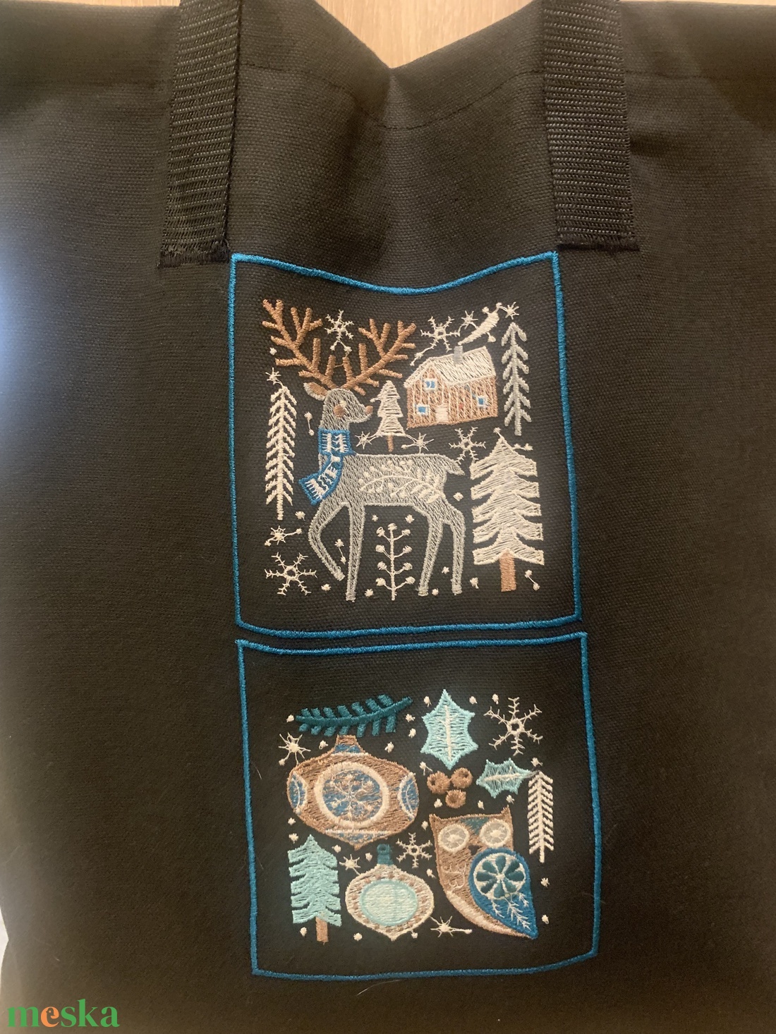 Vászontáska hímzéssel - táska & tok - bevásárlás & shopper táska - shopper, textiltáska, szatyor - Meska.hu