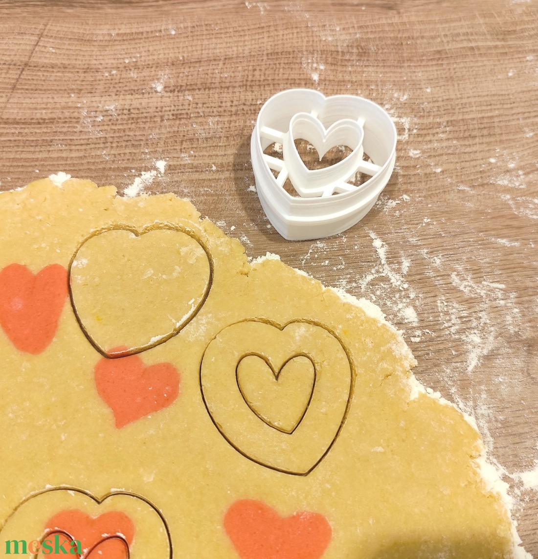 Szíves linzer-, keksz-, süti kiszúró forma  - otthon & életmód - konyhafelszerelés, tálalás - sütés, főzés - sütikiszúró - Meska.hu