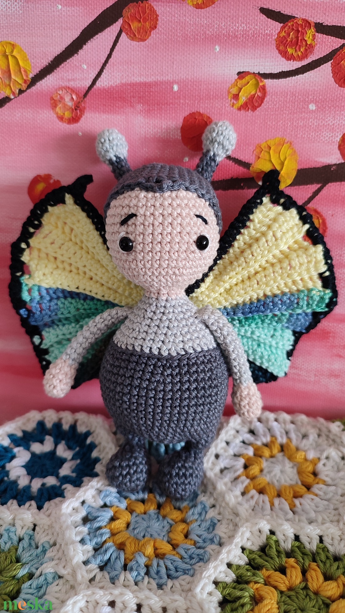 Horgolt amigurumi pillangó - játék & sport - plüssállat & játékfigura - más figura - Meska.hu