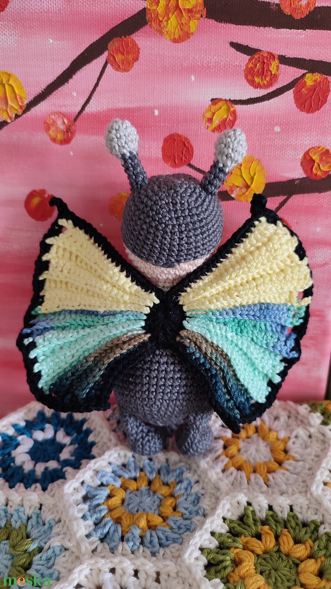 Horgolt amigurumi pillangó - játék & sport - plüssállat & játékfigura - más figura - Meska.hu