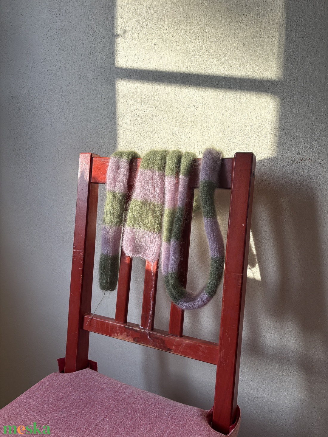 csíkos vékony mohair sál - ruha & divat - sál, sapka, kendő - sál - Meska.hu