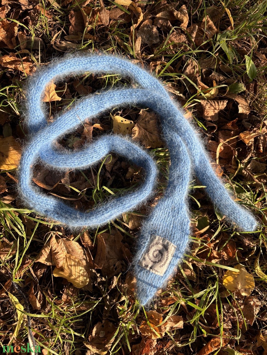 extra vékony kék angora sál - ruha & divat - sál, sapka, kendő - sál - Meska.hu