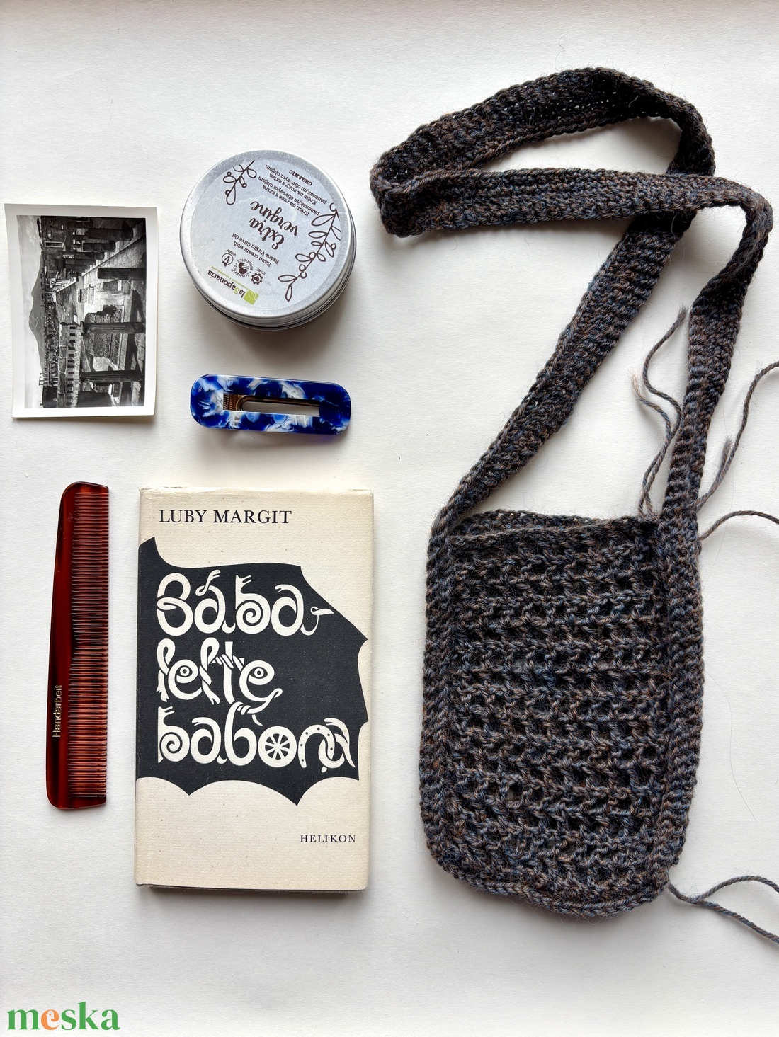 horgolt kis táska, telefontartó - táska & tok - pénztárca & más tok - telefontok - Meska.hu