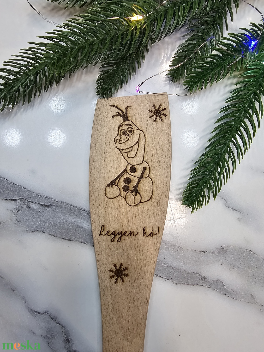 Frozen Olaf gravírozott fakanál  - otthon & életmód - dekoráció - dísztárgy - Meska.hu