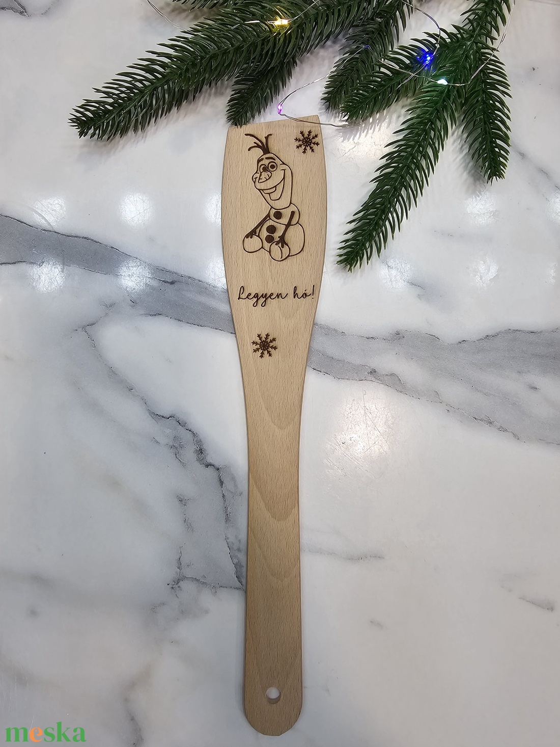 Frozen Olaf gravírozott fakanál  - otthon & életmód - dekoráció - dísztárgy - Meska.hu