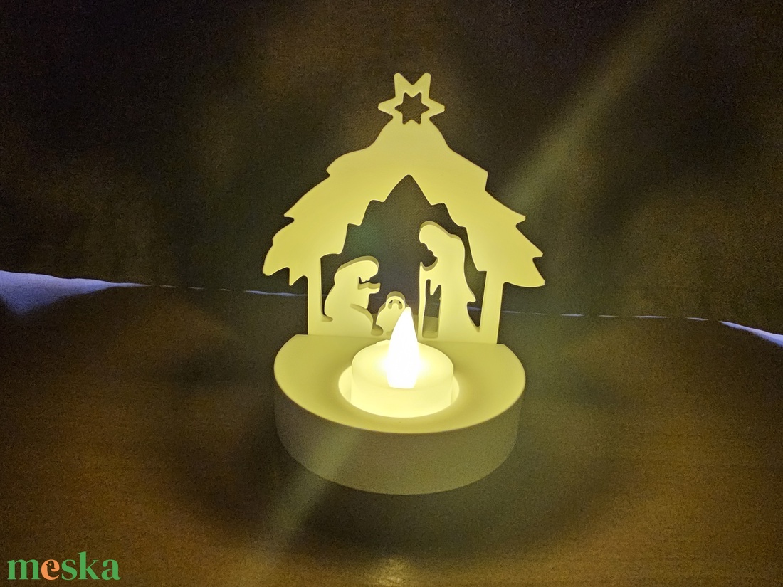 Variálható kerámia gipsz gyertyatartó  - karácsony - karácsonyi lakásdekoráció - karácsonyi fénydekoráció - Meska.hu