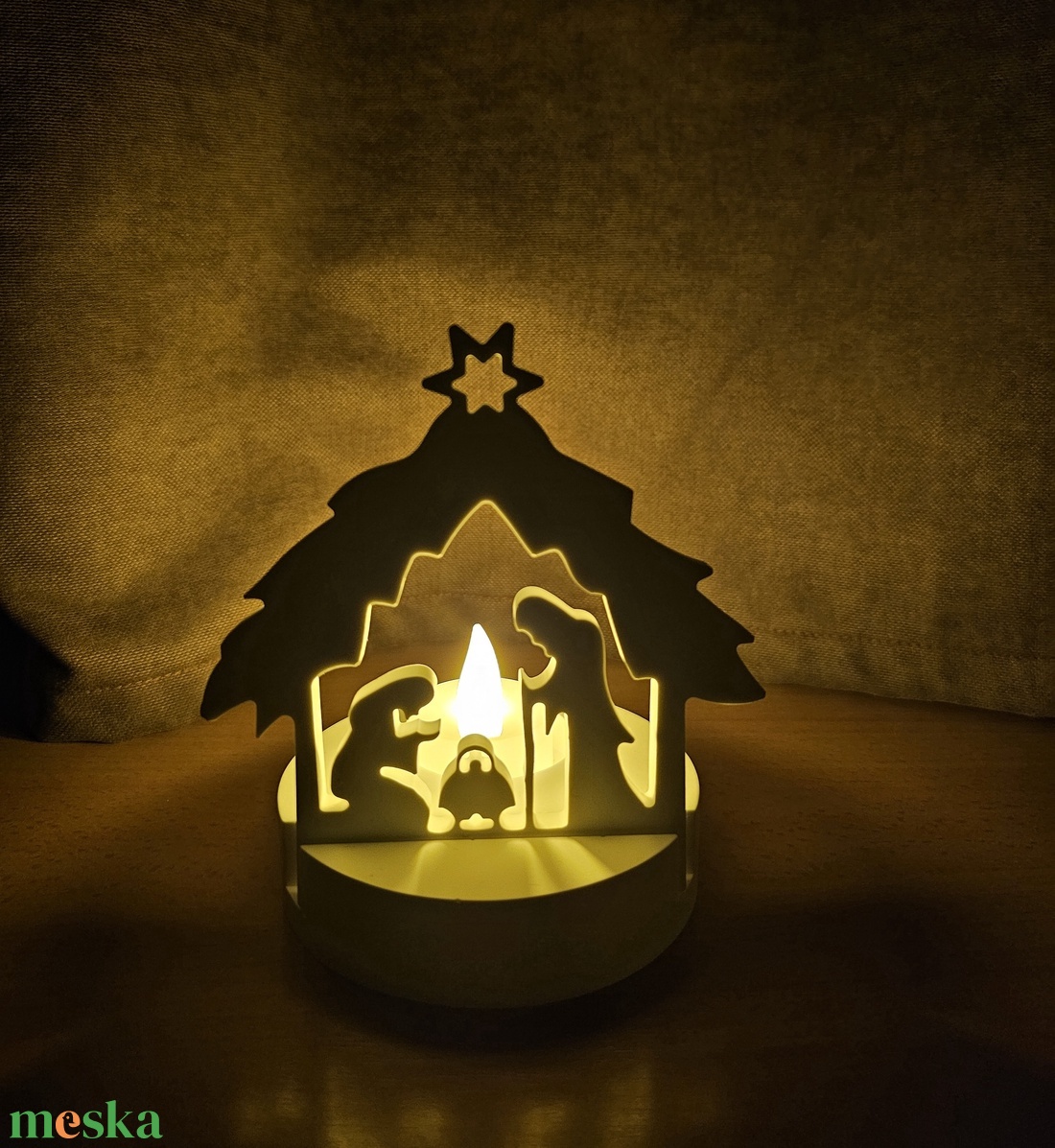 Variálható kerámia gipsz gyertyatartó  - karácsony - karácsonyi lakásdekoráció - karácsonyi fénydekoráció - Meska.hu