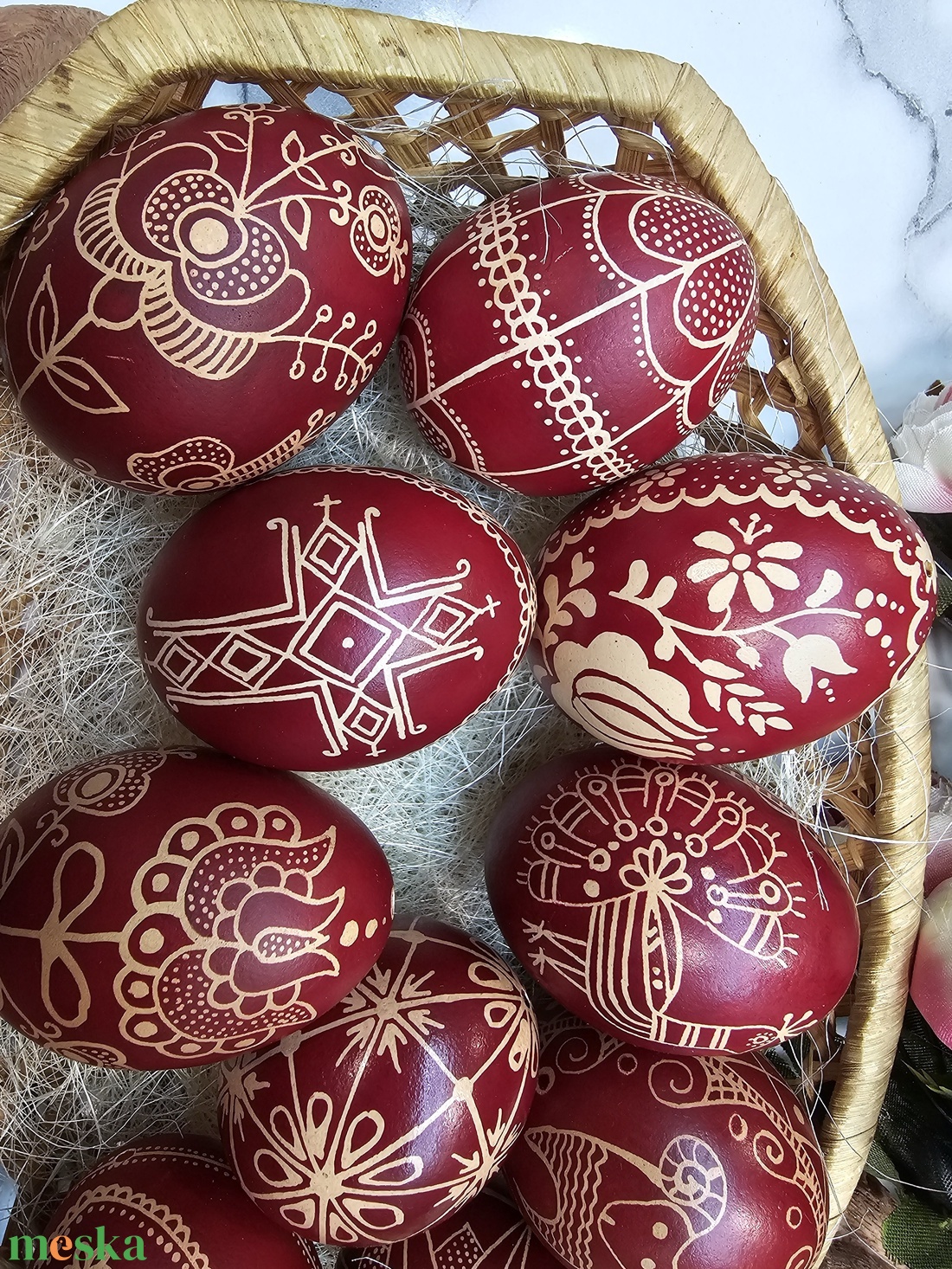 Hagyományos húsvéti hímestojás - otthon & életmód - dekoráció - fali és függő dekoráció - függődísz - Meska.hu