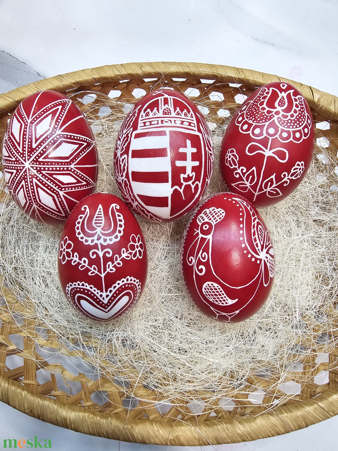 Hagyományos húsvéti hímestojás kacsatojásból - ünnepi díszek, dekorációk - húsvéti díszek és dekorációk - húsvéti tojás, hímestojás - Meska.hu
