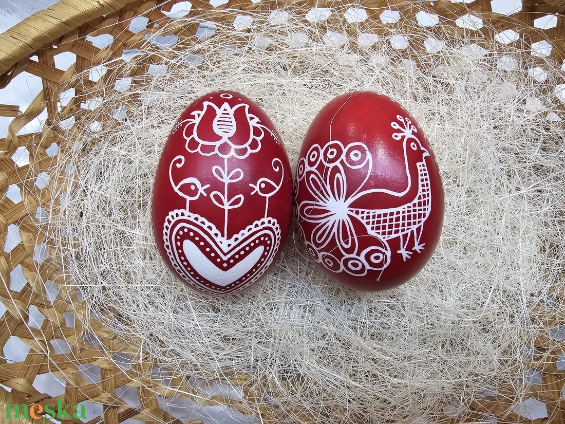 Hagyományos húsvéti hímestojás kacsatojásból - ünnepi díszek, dekorációk - húsvéti díszek és dekorációk - húsvéti tojás, hímestojás - Meska.hu