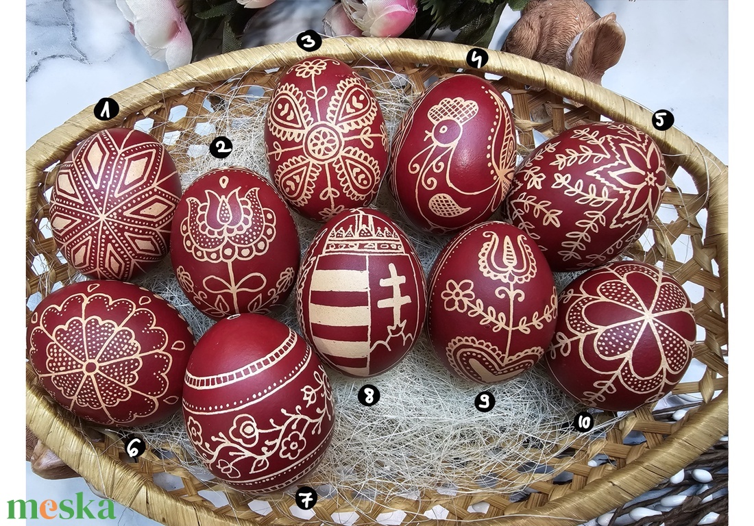 Hagyományos húsvéti hímestojás kacsatojásból - ünnepi díszek, dekorációk - húsvéti díszek és dekorációk - húsvéti tojás, hímestojás - Meska.hu