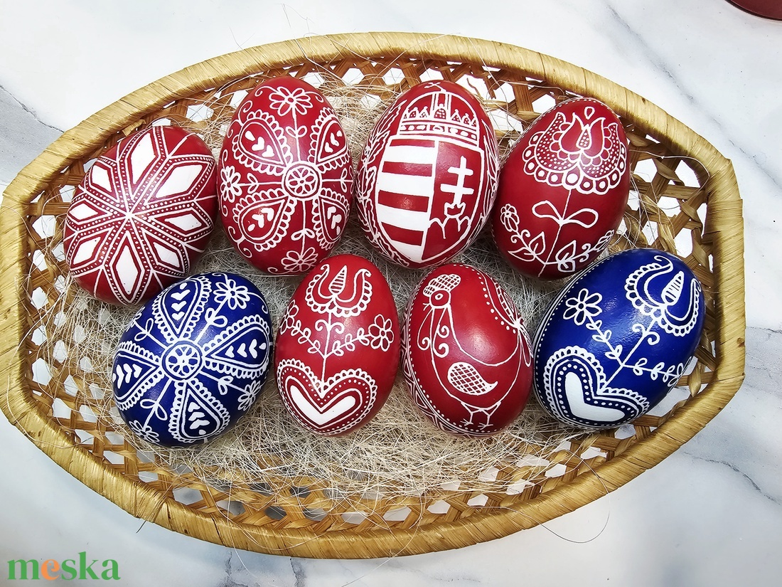 Hagyományos húsvéti hímestojás kacsatojásból - ünnepi díszek, dekorációk - húsvéti díszek és dekorációk - húsvéti tojás, hímestojás - Meska.hu