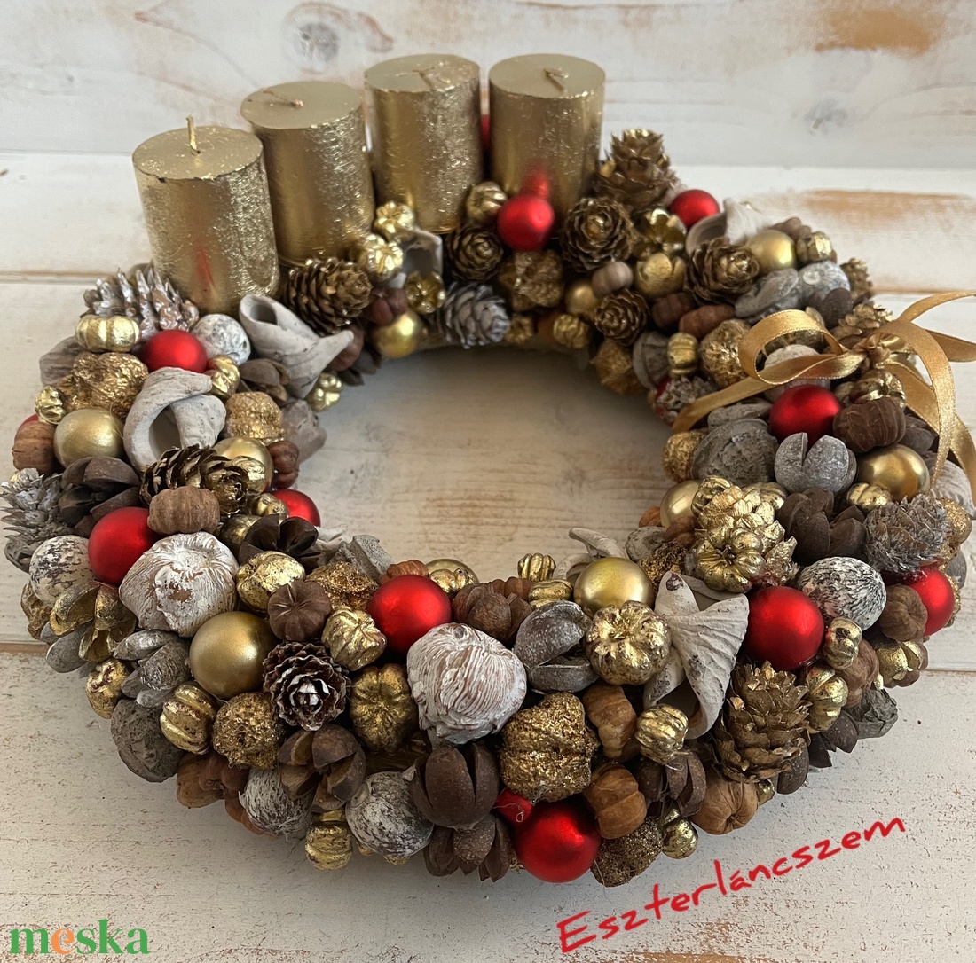E174 Adventi koszorú - karácsony - adventi díszek - adventi koszorú - Meska.hu