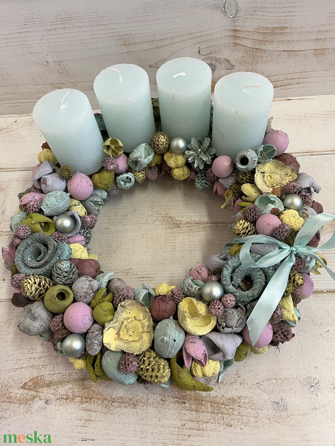 Adventi koszorú E/1 - karácsony - adventi díszek - adventi koszorú - Meska.hu