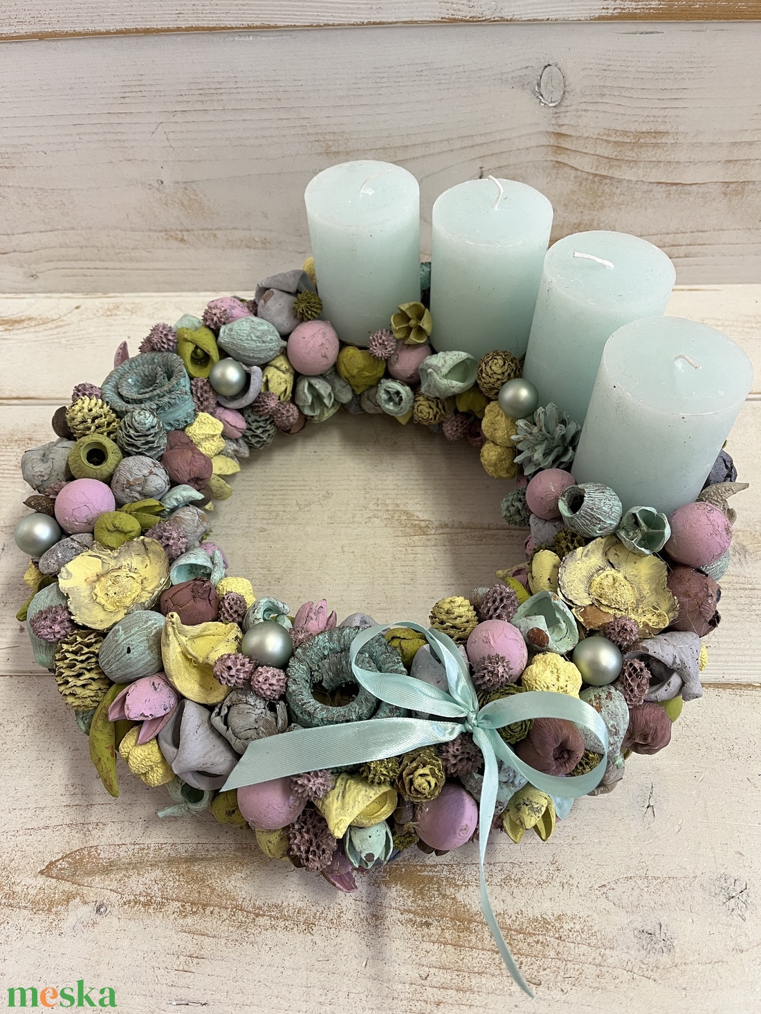 Adventi koszorú E/1 - karácsony - adventi díszek - adventi koszorú - Meska.hu