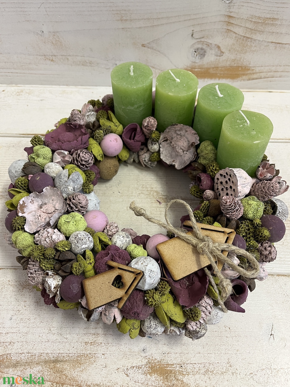 Adventi koszorú E/3 - karácsony - adventi díszek - adventi koszorú - Meska.hu