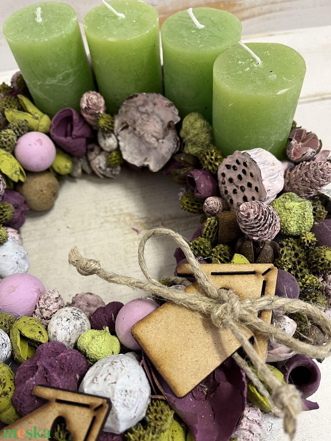 Adventi koszorú E/3 - karácsony - adventi díszek - adventi koszorú - Meska.hu