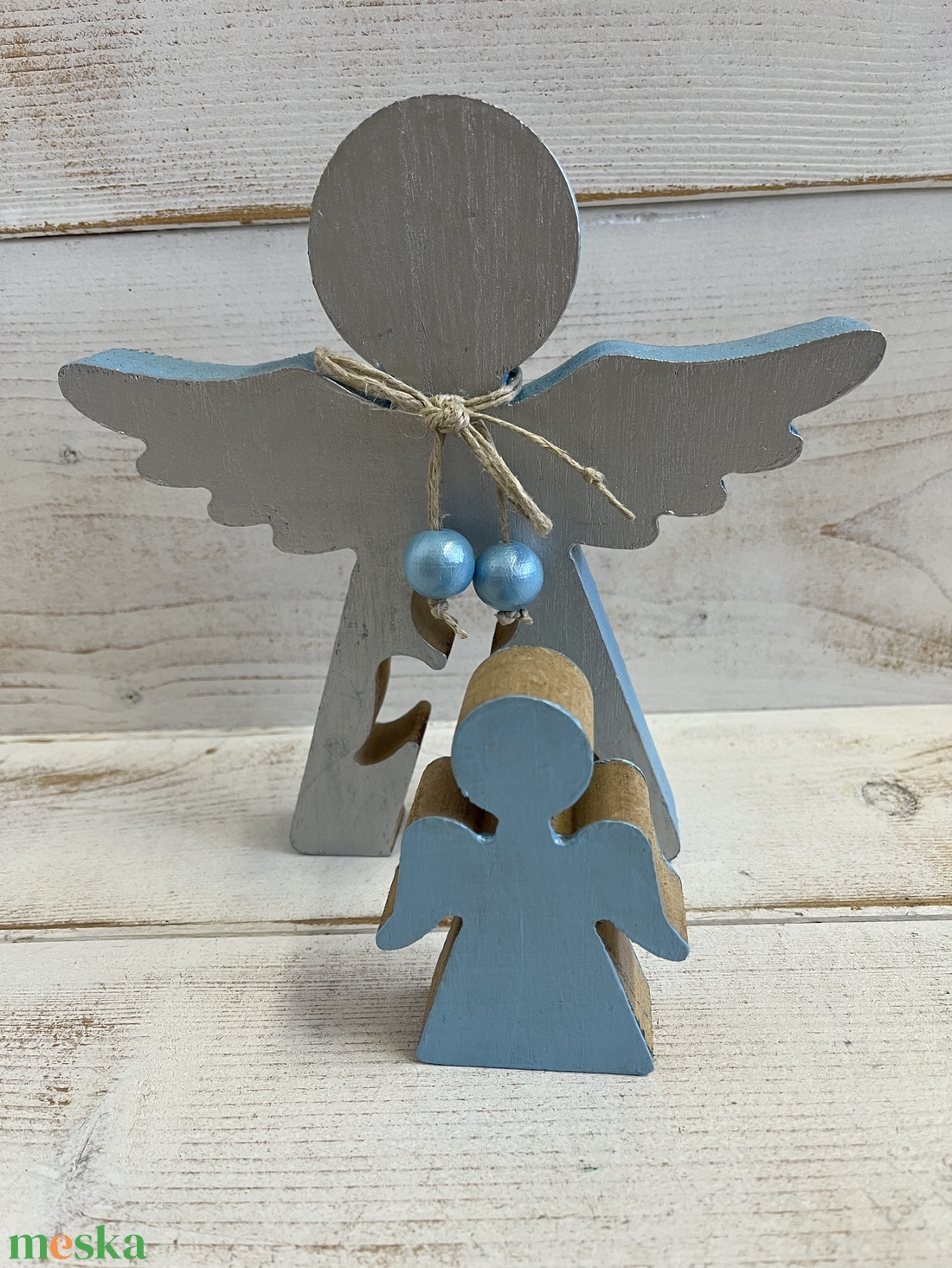 Fa angyalka E/32 - karácsony - adventi díszek - adventi asztaldísz - Meska.hu