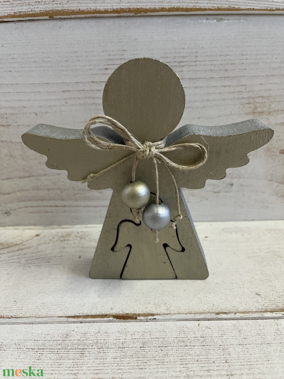 Fa angyalka E/33 - karácsony - adventi díszek - adventi asztaldísz - Meska.hu