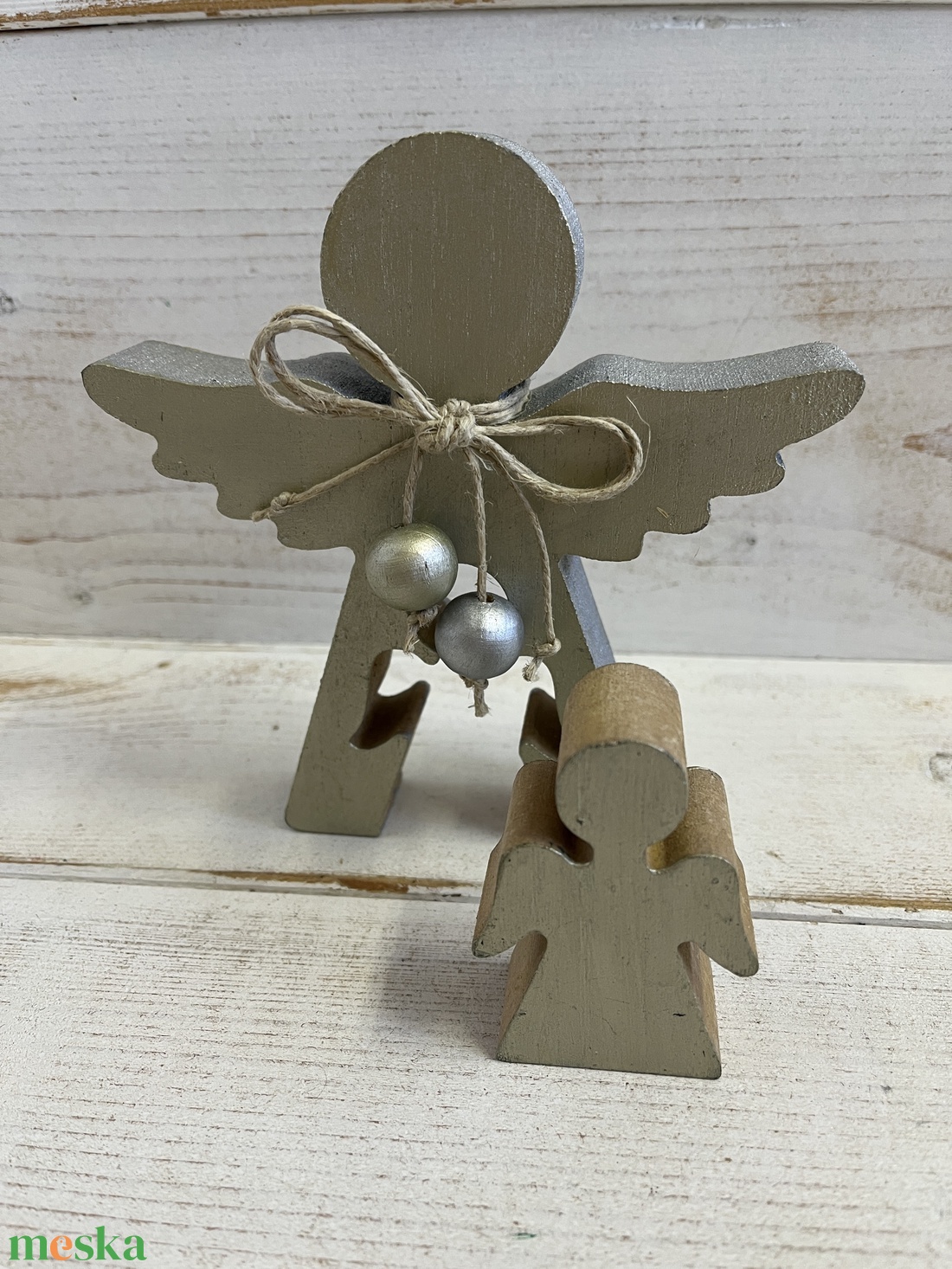 Fa angyalka E/33 - karácsony - adventi díszek - adventi asztaldísz - Meska.hu