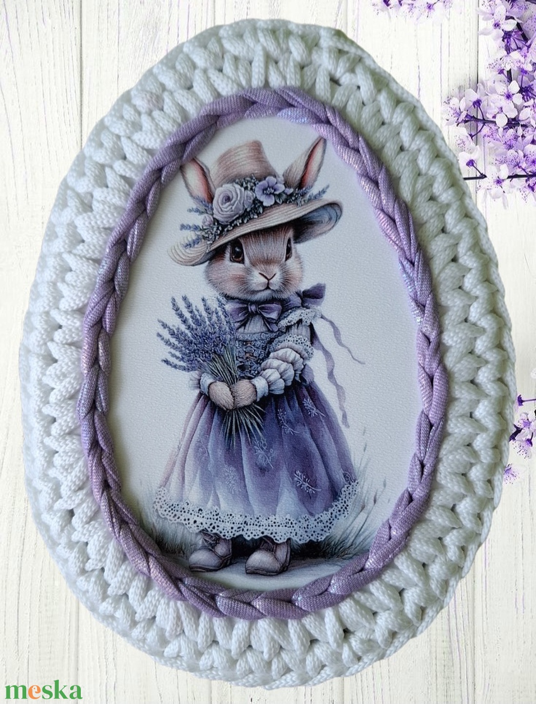 Horgolt nyuszis tárolódoboz - otthon & életmód - tárolás & rendszerezés - tárolókosár - Meska.hu