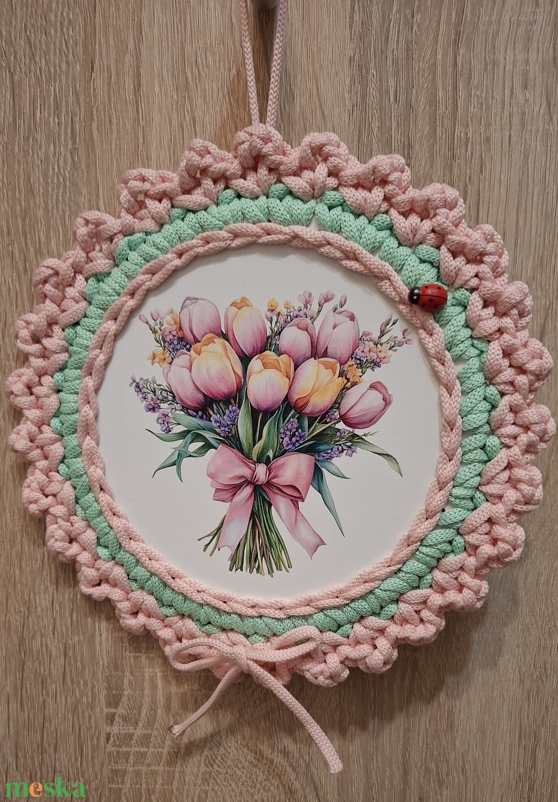 Tulipános ajtódísz - otthon & életmód - dekoráció - ajtó- és ablak dekoráció - ajtódísz & kopogtató - Meska.hu