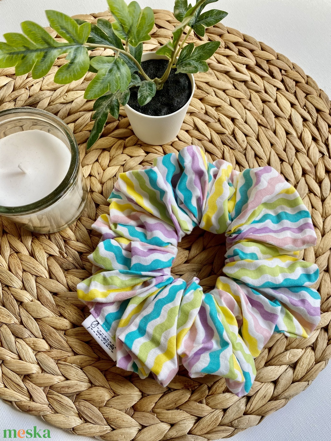 Húsvéti hullámos, csíkos XXL scrunchie - ruha & divat - hajdísz & hajcsat - hajgumi - Meska.hu Húsvéti hullámos, csíkos XXL scrunchie - ruha & divat - hajdísz & hajcsat - hajgumi - Meska.hu