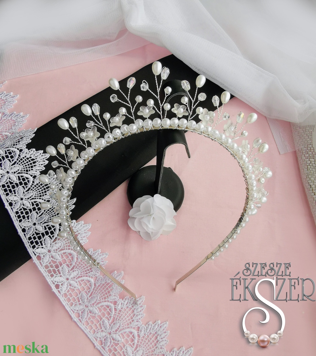 Kisvirágos tiara - esküvő - hajdísz - hajpánt - Meska.hu Kisvirágos tiara - esküvő - hajdísz - hajpánt - Meska.hu