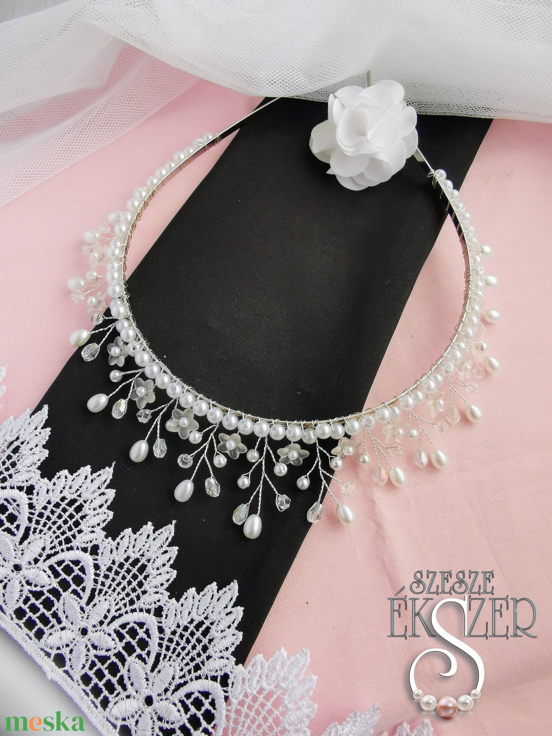 Kisvirágos tiara - esküvő - hajdísz - hajpánt - Meska.hu Kisvirágos tiara - esküvő - hajdísz - hajpánt - Meska.hu