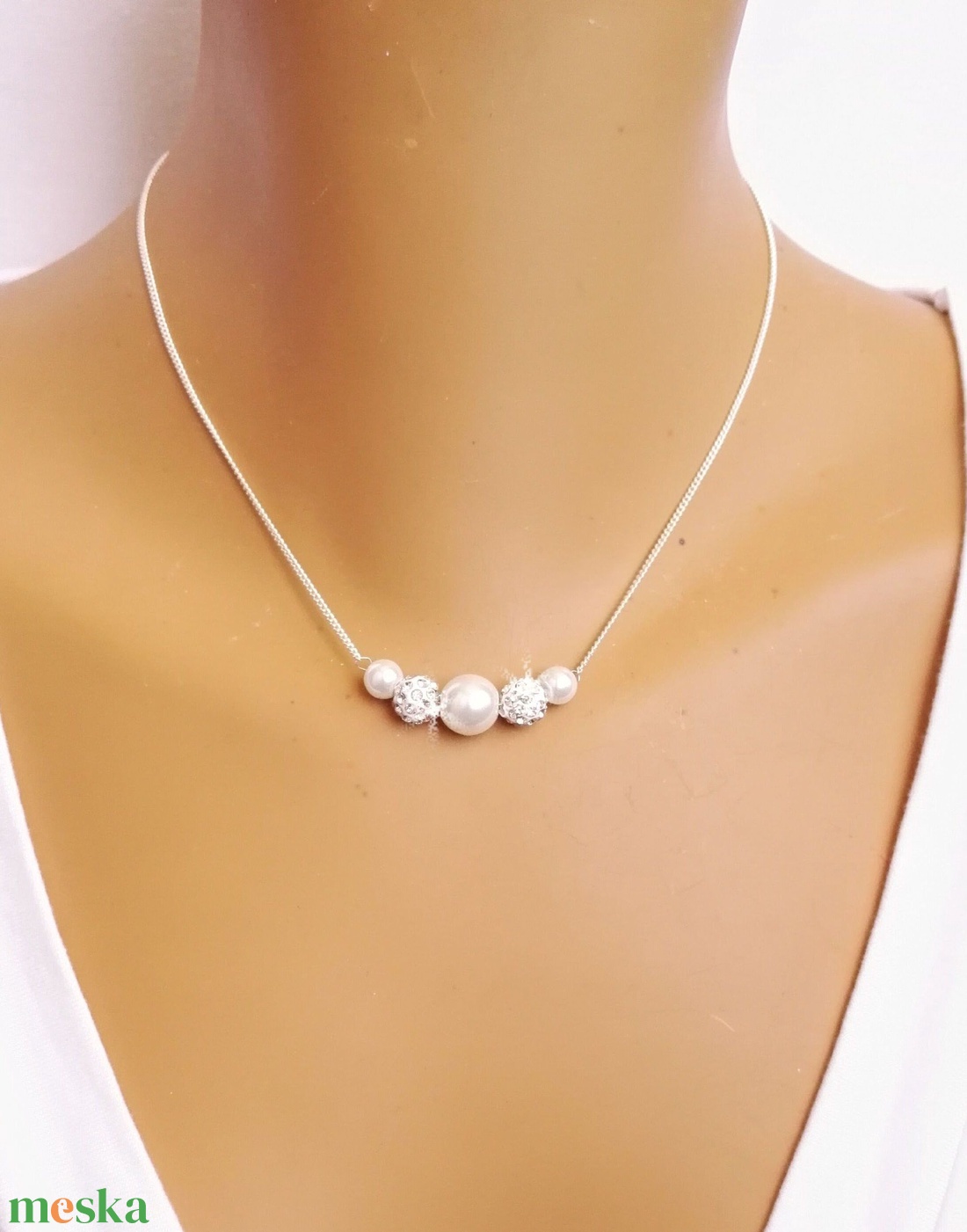 Shamballás, gyöngyös szett - esküvő - ékszer - ékszerszett - Meska.hu