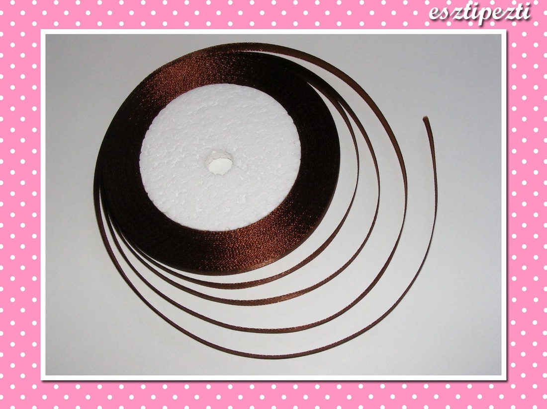 10 méter Szatén szalag 6 mm sötétbarna - kellékek & szerszámok - csomagolóanyag - Meska.hu 10 méter Szatén szalag 6 mm sötétbarna - kellékek & szerszámok - csomagolóanyag - Meska.hu