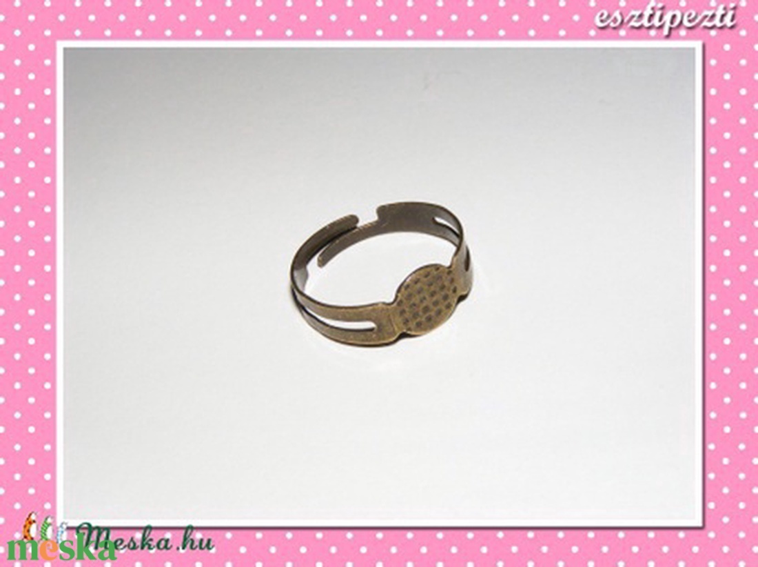 4 db Gyűrű alap sima bronz színű - kellékek & szerszámok - gyöngyfűzés kellékek - egyéb alkatrész - Meska.hu