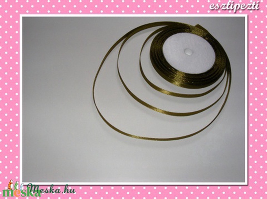 10 méter Szatén szalag 6 mm olajzöld - kellékek & szerszámok - csomagolóanyag - Meska.hu 10 méter Szatén szalag 6 mm olajzöld - kellékek & szerszámok - csomagolóanyag - Meska.hu