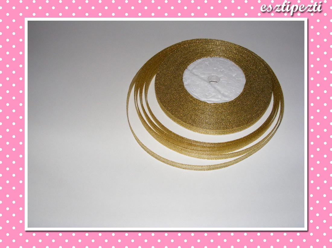 10 méter Szatén szalag 6 mm csillogó arany - kellékek & szerszámok - csomagolóanyag - Meska.hu 10 méter Szatén szalag 6 mm csillogó arany - kellékek & szerszámok - csomagolóanyag - Meska.hu