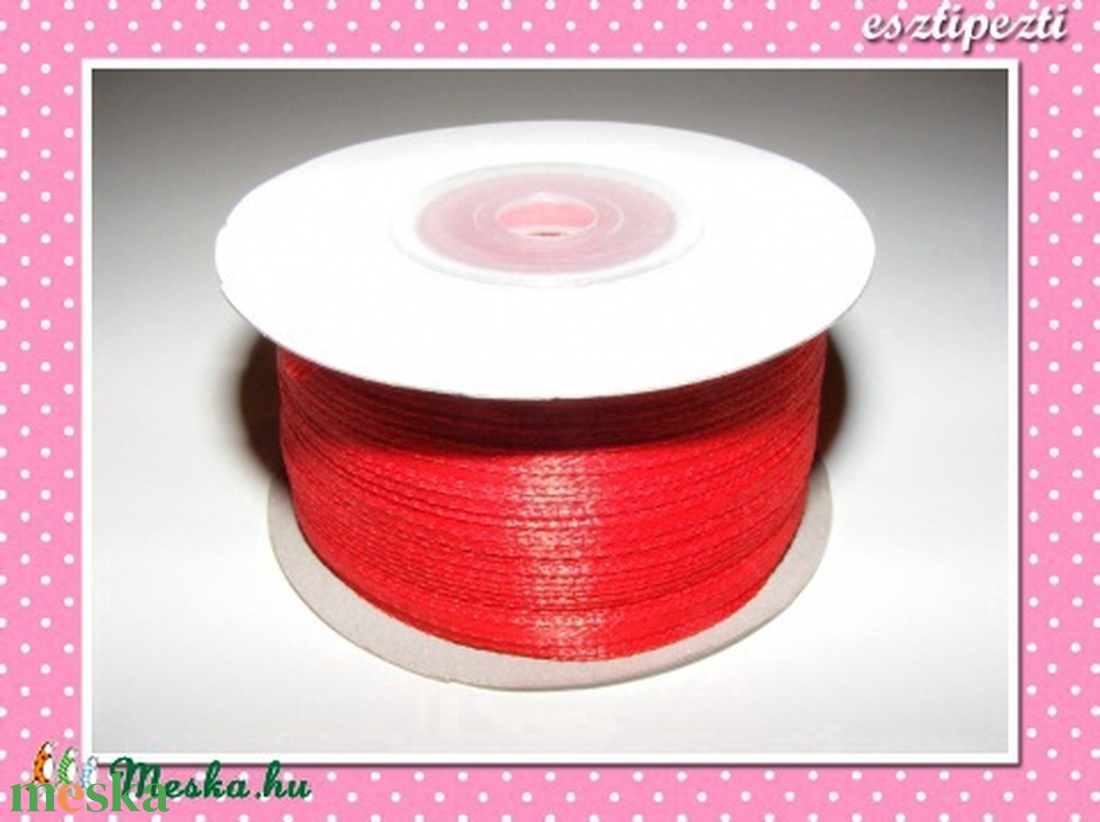10 méter Szatén szalag 3 mm piros - kellékek & szerszámok - csomagolóanyag - Meska.hu 10 méter Szatén szalag 3 mm piros - kellékek & szerszámok - csomagolóanyag - Meska.hu