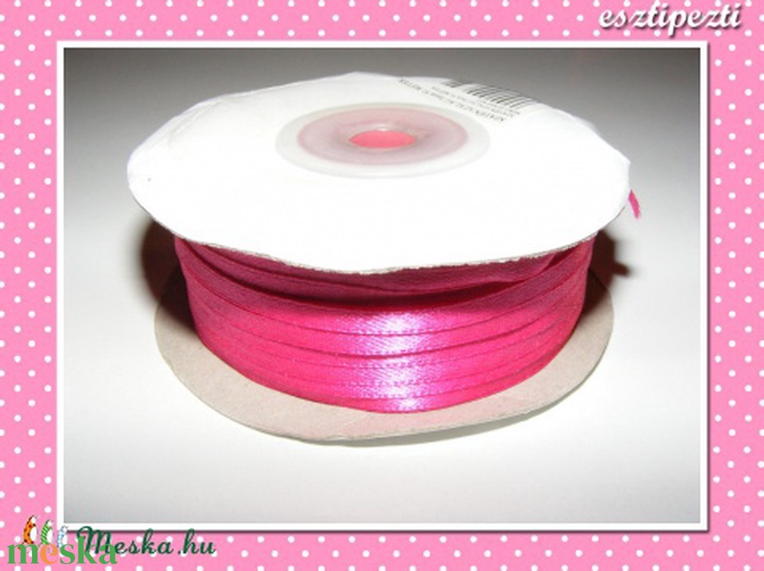 10 méter Szatén szalag 3 mm pink - kellékek & szerszámok - csomagolóanyag - Meska.hu