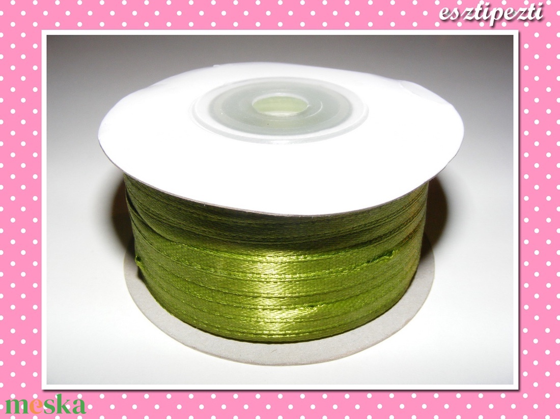 10 méter Szatén szalag 3 mm világoszöld - kellékek & szerszámok - csomagolóanyag - Meska.hu 10 méter Szatén szalag 3 mm világoszöld - kellékek & szerszámok - csomagolóanyag - Meska.hu