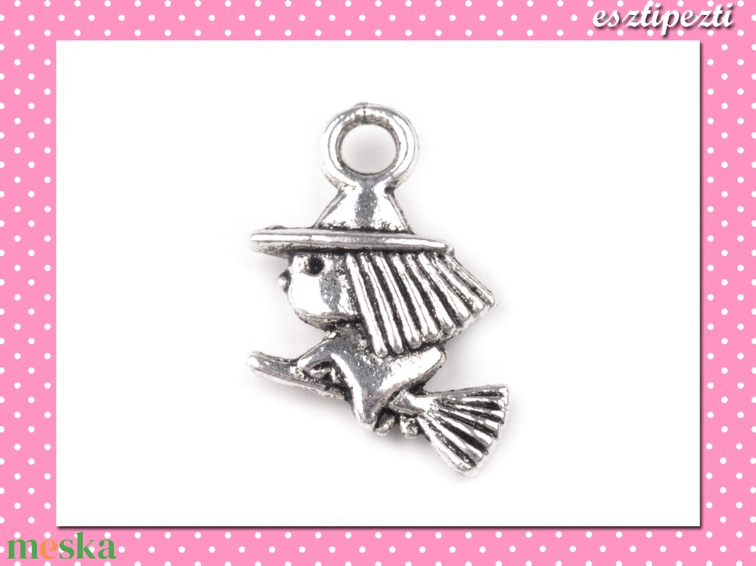 2 db Medál Boszorkány 11x17 mm ezüst színű - kellékek & szerszámok - gyöngyfűzés kellékek - egyéb alkatrész - Meska.hu 2 db Medál Boszorkány 11x17 mm ezüst színű - kellékek & szerszámok - gyöngyfűzés kellékek - egyéb alkatrész - Meska.hu