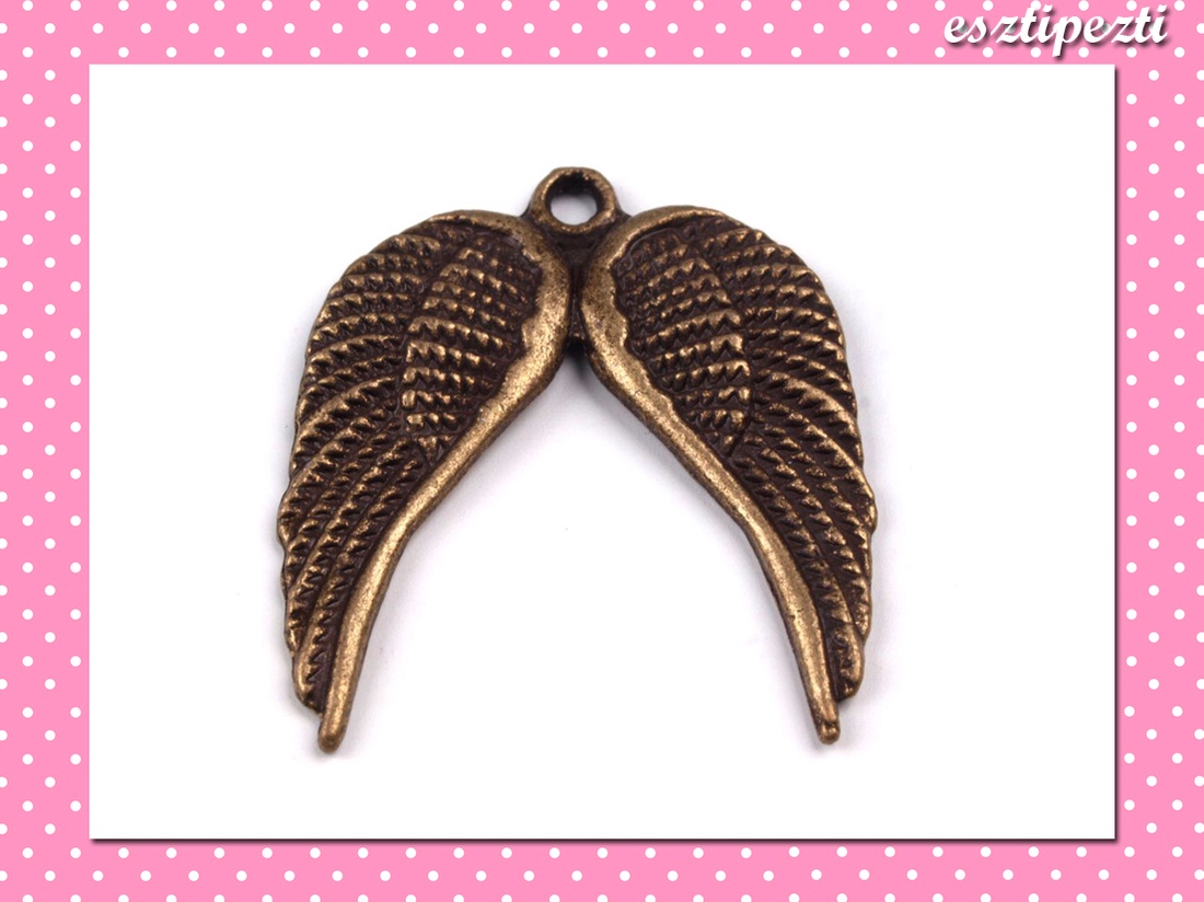 2 db Medál Angyal szárny 19 x 20 mm bronz színű - kellékek & szerszámok - gyöngyfűzés kellékek - egyéb alkatrész - Meska.hu 2 db Medál Angyal szárny 19 x 20 mm bronz színű - kellékek & szerszámok - gyöngyfűzés kellékek - egyéb alkatrész - Meska.hu