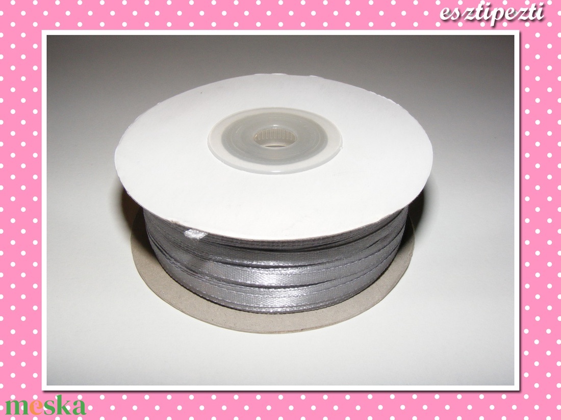 10 méter Szatén szalag 3 mm ezüst - kellékek & szerszámok - csomagolóanyag - Meska.hu 10 méter Szatén szalag 3 mm ezüst - kellékek & szerszámok - csomagolóanyag - Meska.hu