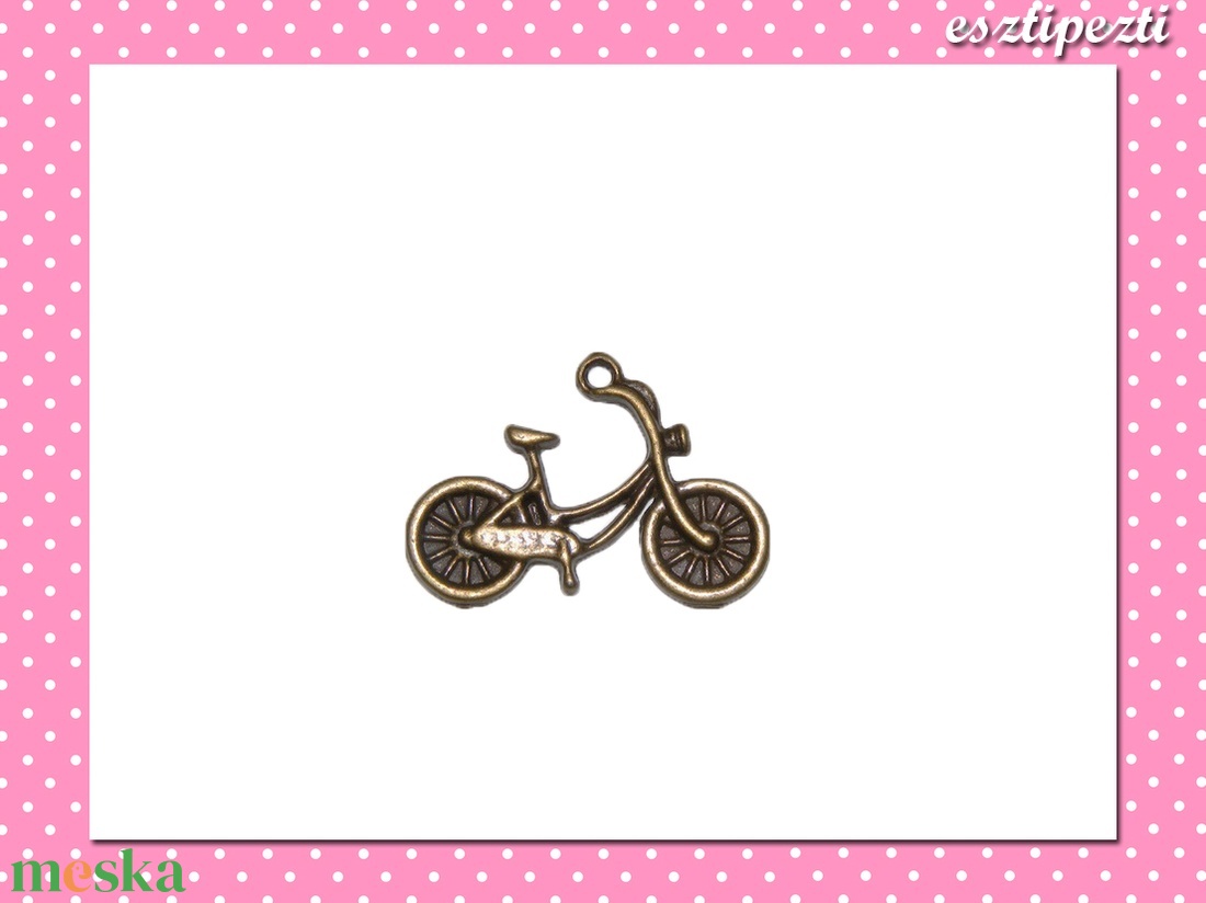 2 db Medál Bicikli 18 x 26 mm bronz színű - kellékek & szerszámok - gyöngyfűzés kellékek - egyéb alkatrész - Meska.hu 2 db Medál Bicikli 18 x 26 mm bronz színű - kellékek & szerszámok - gyöngyfűzés kellékek - egyéb alkatrész - Meska.hu