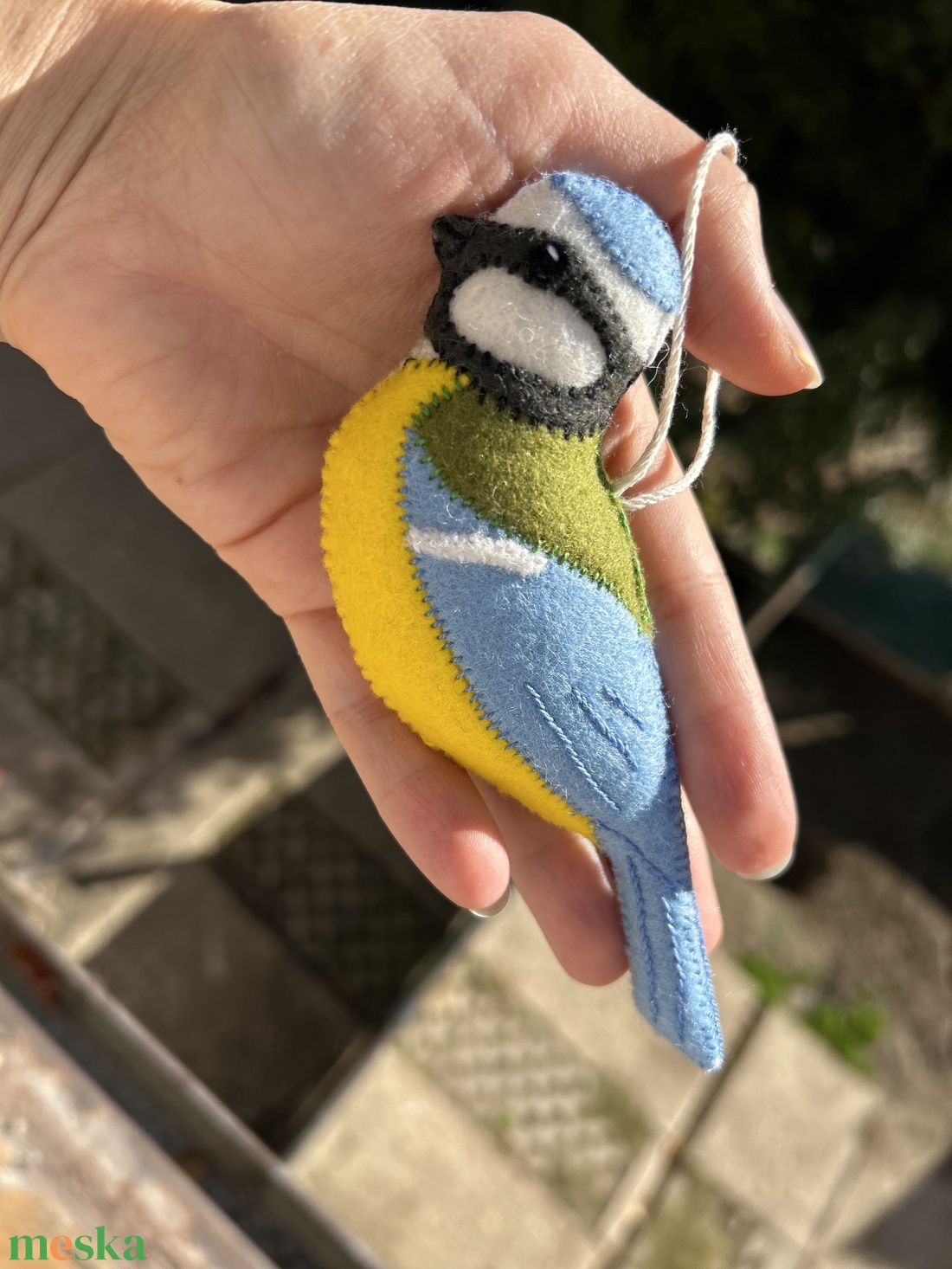 Gyerekbarát gyapjúfilc kék cinke , waldorf játék, karácsonyfa dísz - baba - mama - baba játékok - waldorf játékok - Meska.hu