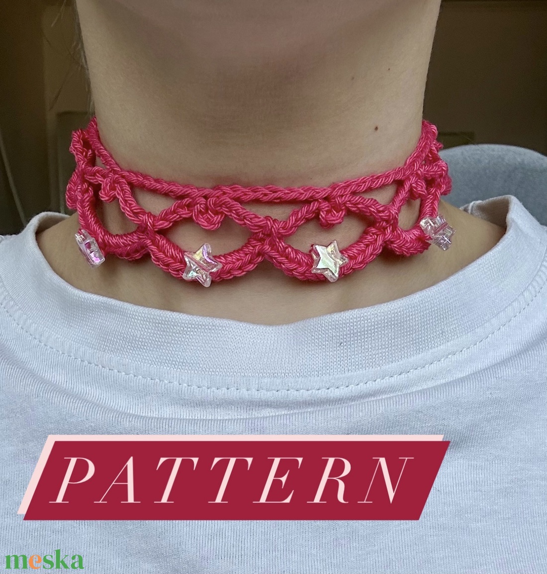 I'm just a girl horgolt choker minta (PDF fájl) - diy (csináld magad) - szabásminta, útmutató - Meska.hu